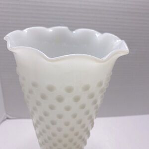 Vintage white milk glass hobnail flower vase
